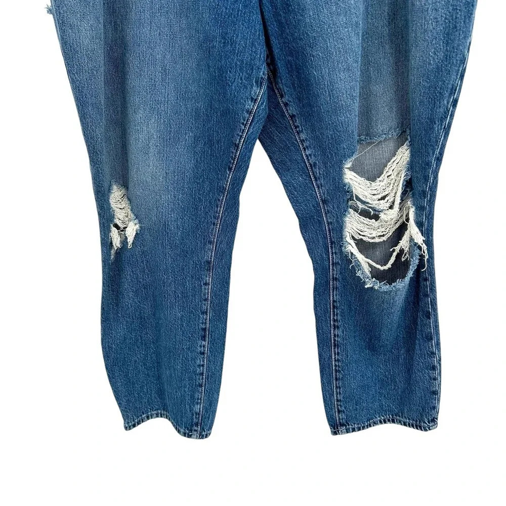 Good‎ American Good Vintage Ripped Ankle Straight Leg Jeans In Blue484 Size 20 - Picture 5 of 10